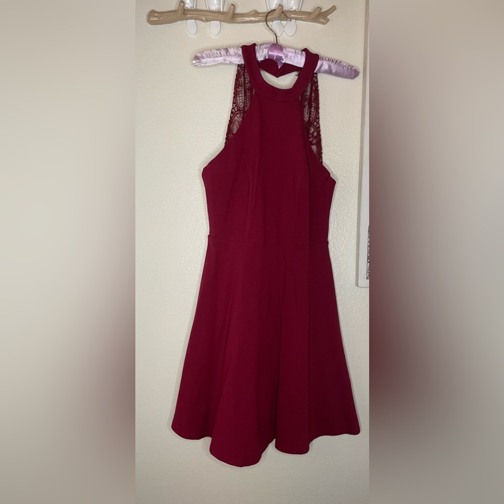 Elegante lace casual red Dress